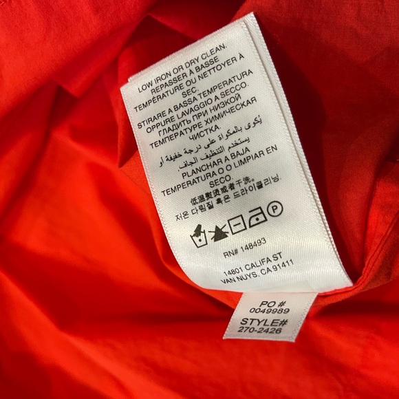 DÔEN Marianne Organic Cotton Poplin Midi Dress In Carmine Size L - Picture 13 of 15